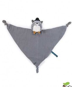 Beb S Moulin Roty | Moulin Roty - Doudou Mantita Gato Gris Clarito - Les Moustaches