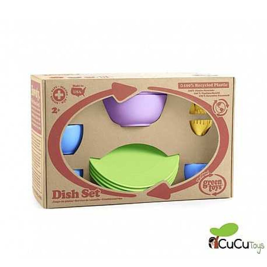 Juguetes Greentoys | Greentoys - Set De Platos, Vasos Y Cubiertos Ecol Gicos