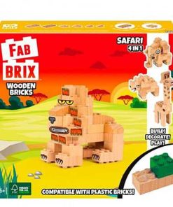 Juguetes Fab Brix | Fab Brix - Safari 4 En 1, Juguete De Construcci N De Madera