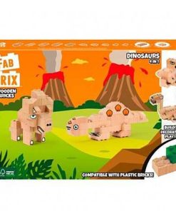 Juguetes Fab Brix | Fab Brix - Dinosaurios 4 En 1, Juguete De Construcci N De Madera