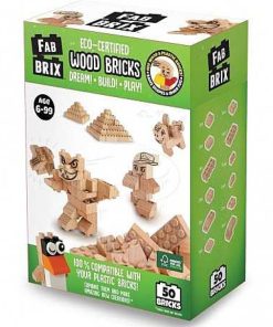 Juguetes Fab Brix | Fab Brix - 50 Natural Eco-Pack, Juguete De Construcci N De Madera