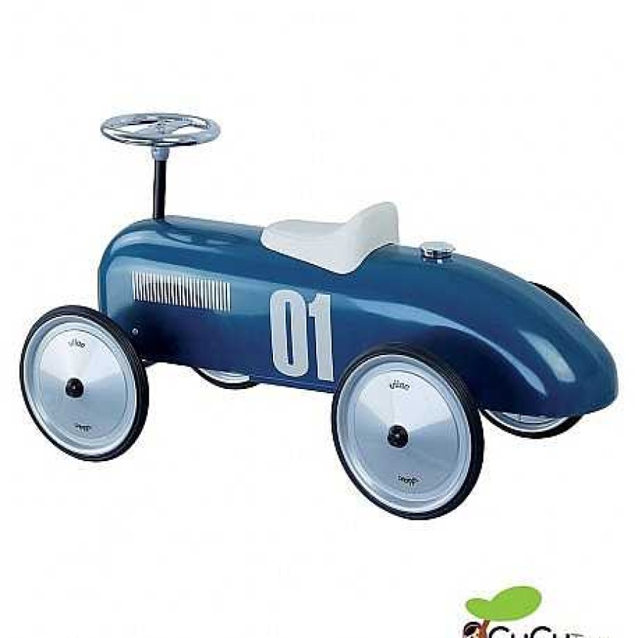 Juguetes Vilac | Vilac - Coche Correpasillos Vintage Azul Marino, Juguete Cl Sico