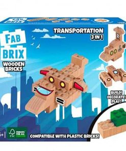 Juguetes Fab Brix | Fab Brix - Transportes 3 En 1, Juguete De Construcci N De Madera