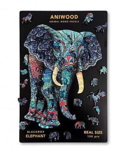 Juguetes Aniwood | Aniwood - Puzzle De Madera Elefante De 150 Piezas