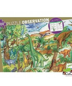 Juguetes Djeco | Djeco - Dinosaurios, Puzzle 100 Pz + Poster + Libro Educativo