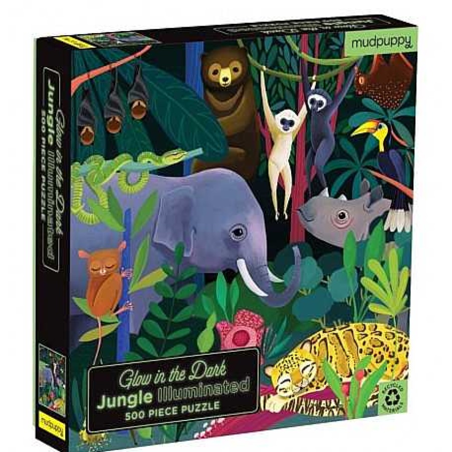 Juguetes MudPuppy | Mudpuppy - Jungla, Puzzle De 500 Piezas Que Brilla En La Oscuridad