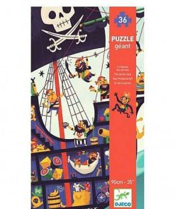 Juguetes Djeco | Djeco - El Barco Pirata, Puzzle Gigante 36 Pz