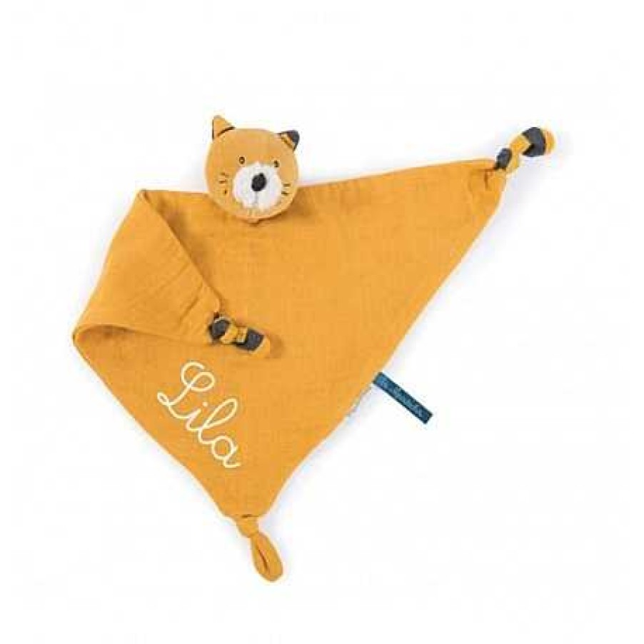 Beb S Moulin Roty | Moulin Roty - Doudou Mantita Gato Mostaza - Les Moustaches