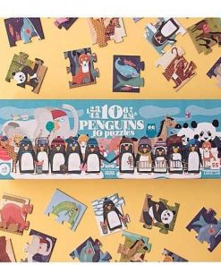 Juguetes Londji | Londji - 10 Penguins, Puzzle Progresivo 1-10 Piezas